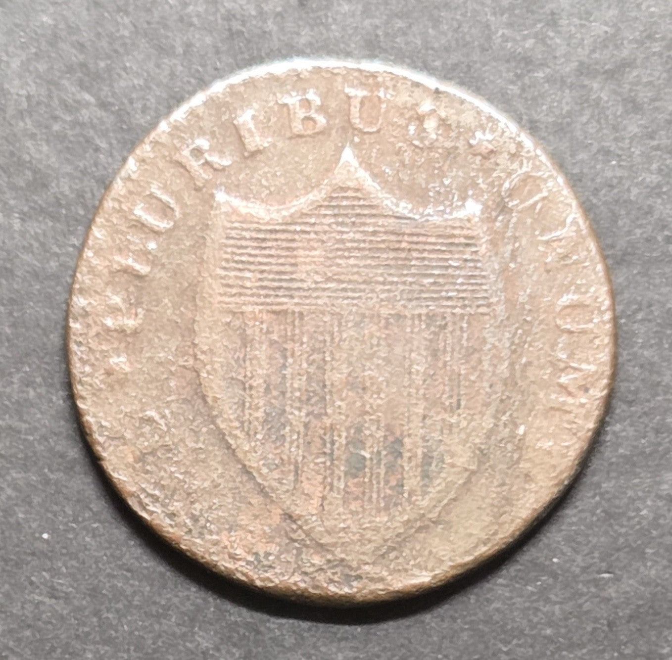 1786 New Jersey Copper, Wide Shield, Good Details