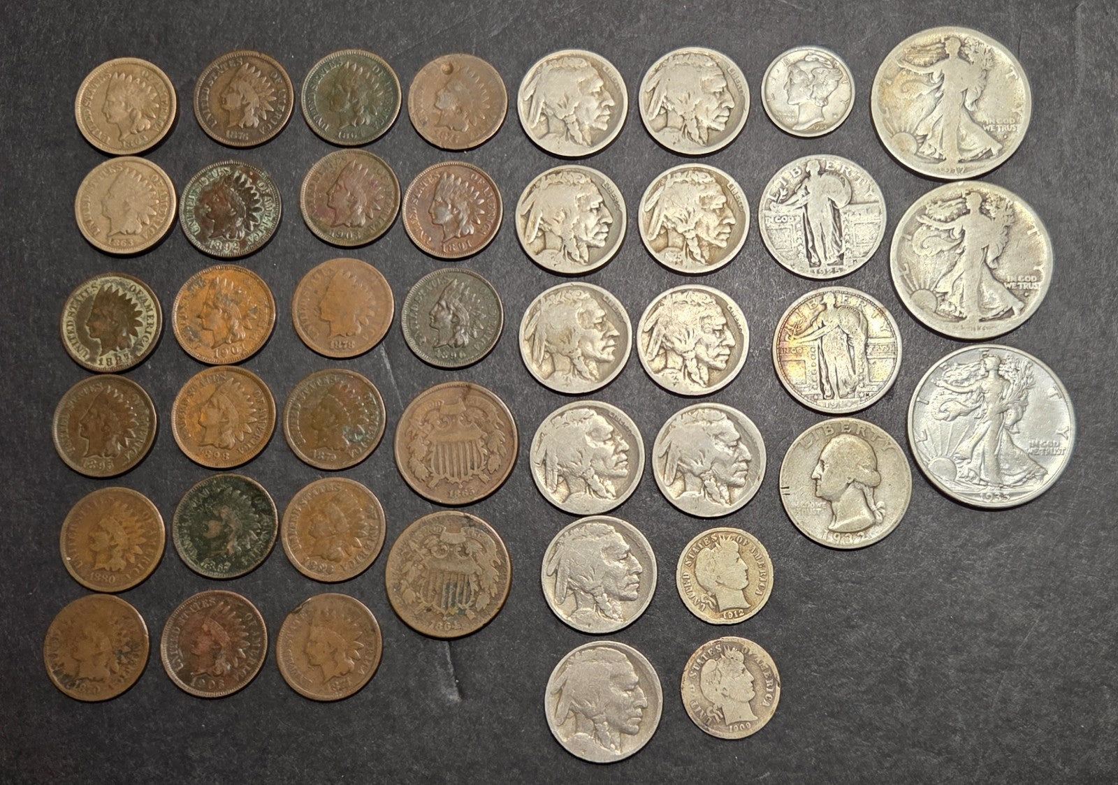 Lot of 42 Old U.S. Coins, Good or Better