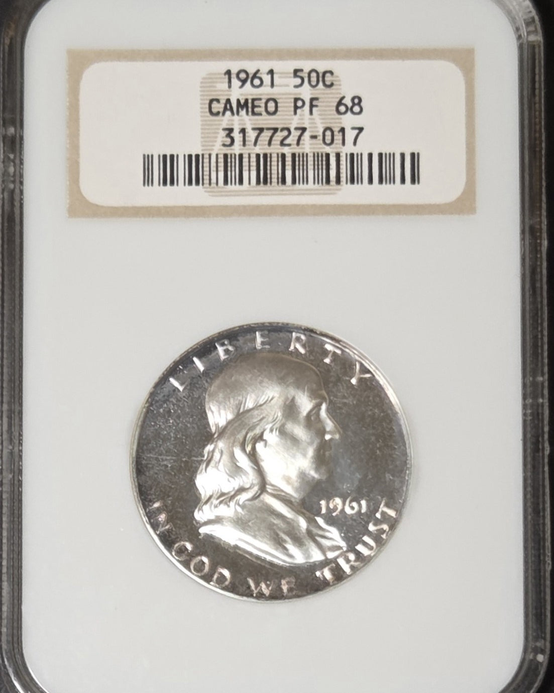 1961 Franklin Half Dollar, NGC PF68 Cameo