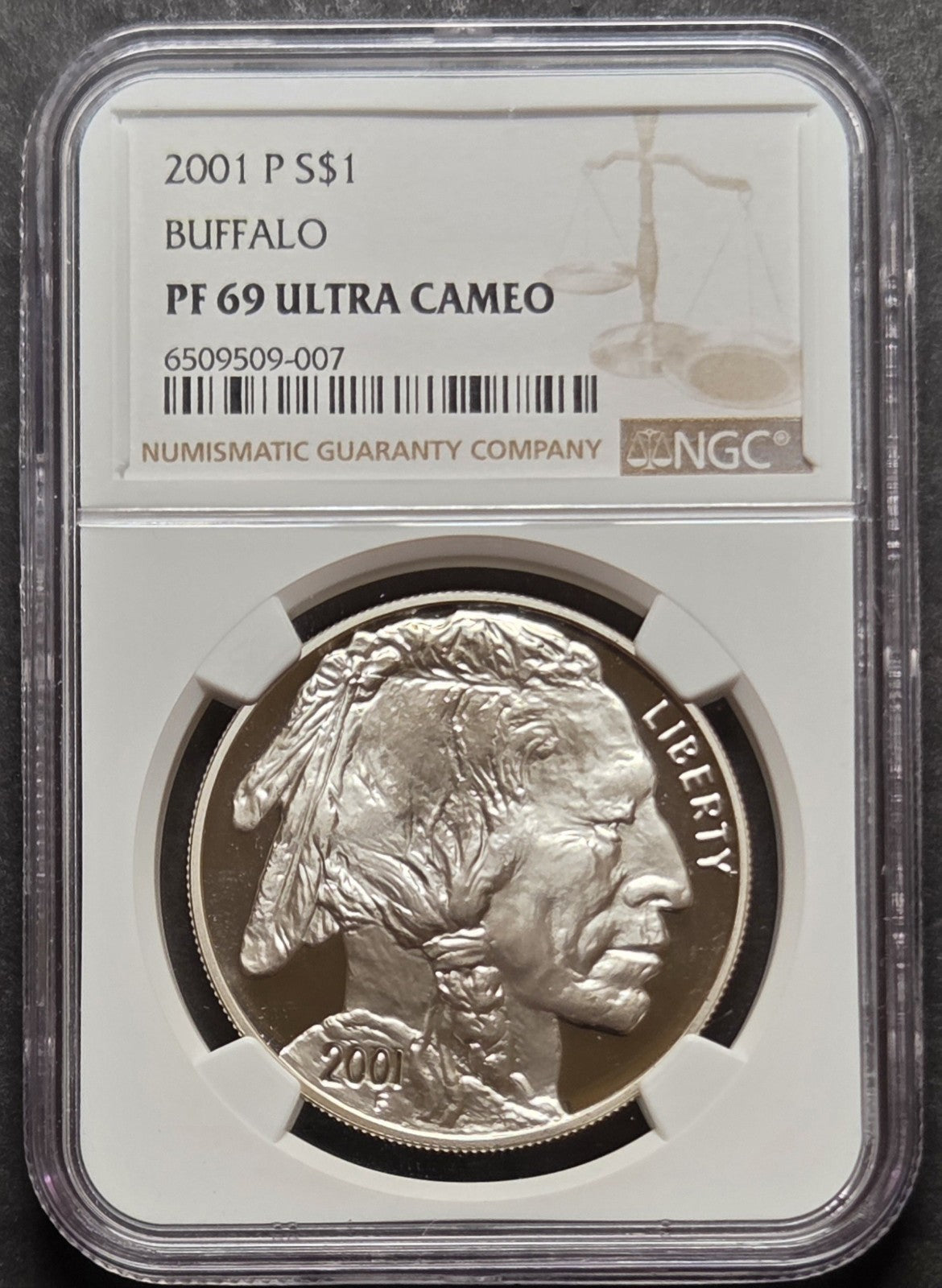2001-P Buffalo Commemorative, NGC PF69 UC