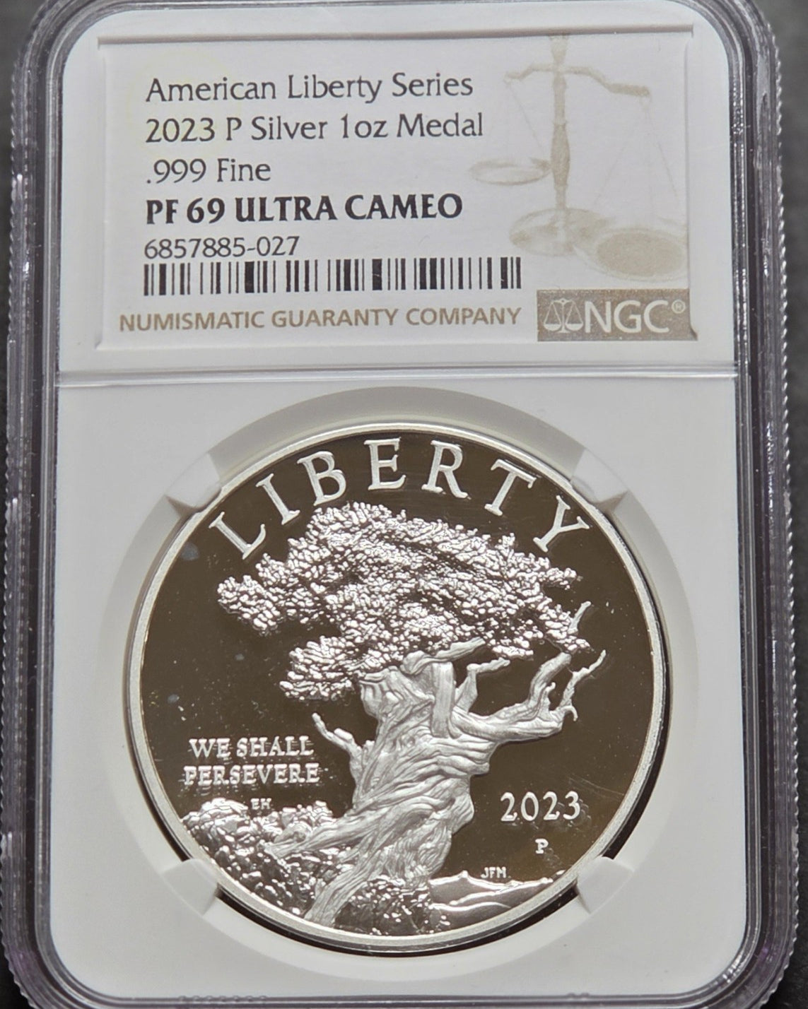 2023-P American Liberty 1 Oz. Silver Medal, NGC PF69 UC
