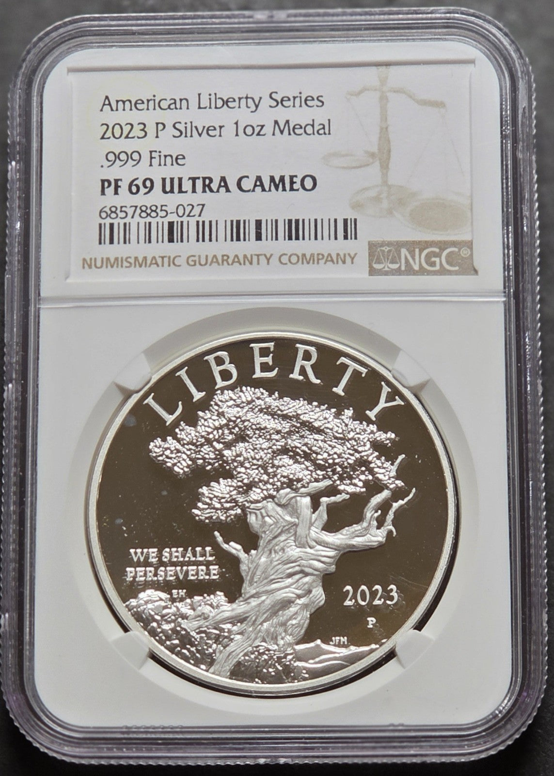2023-P American Liberty 1 Oz. Silver Medal, NGC PF69 UC