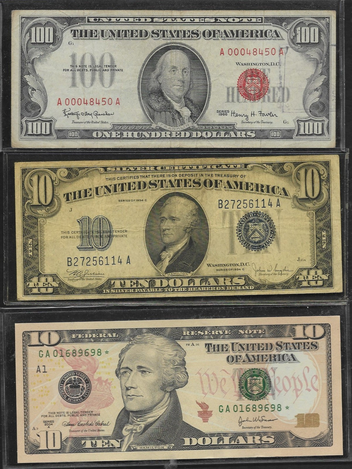 Large Lot of U.S. Paper Money, Assorted Denominations, Good to Unc.
