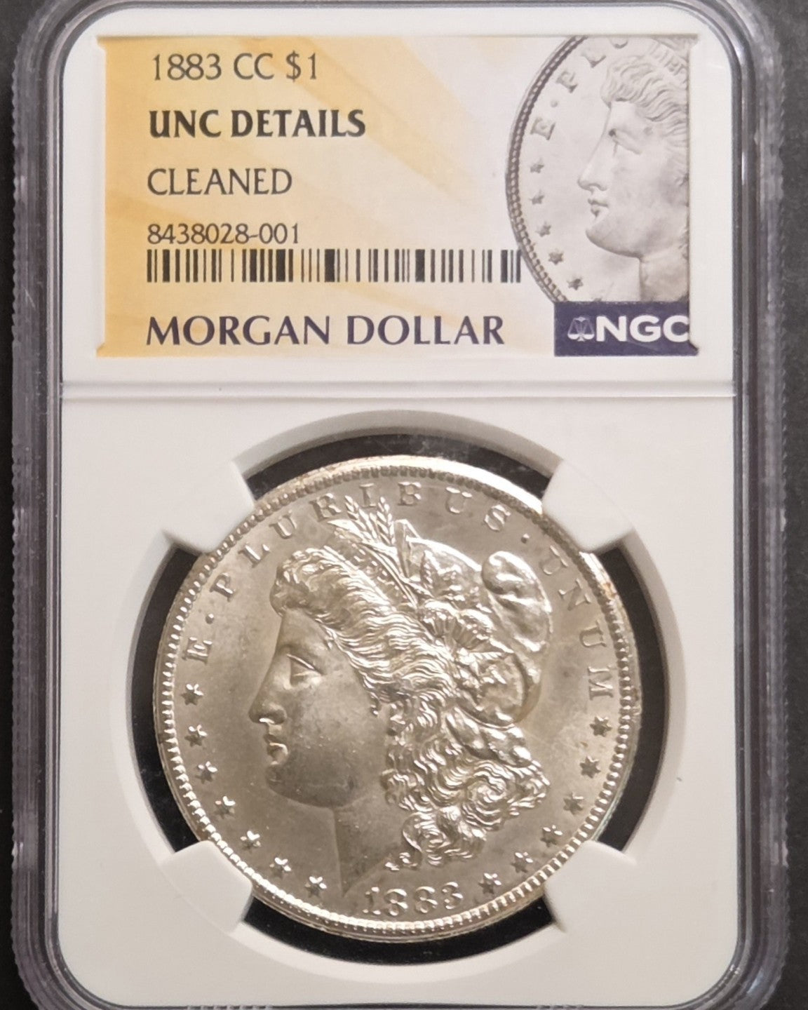 1883-CC Morgan Dollar, NGC Unc Details, Cleaned