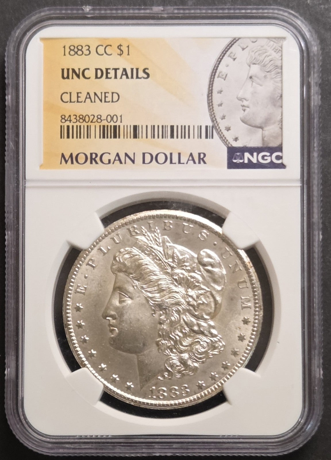 1883-CC Morgan Dollar, NGC Unc Details, Cleaned