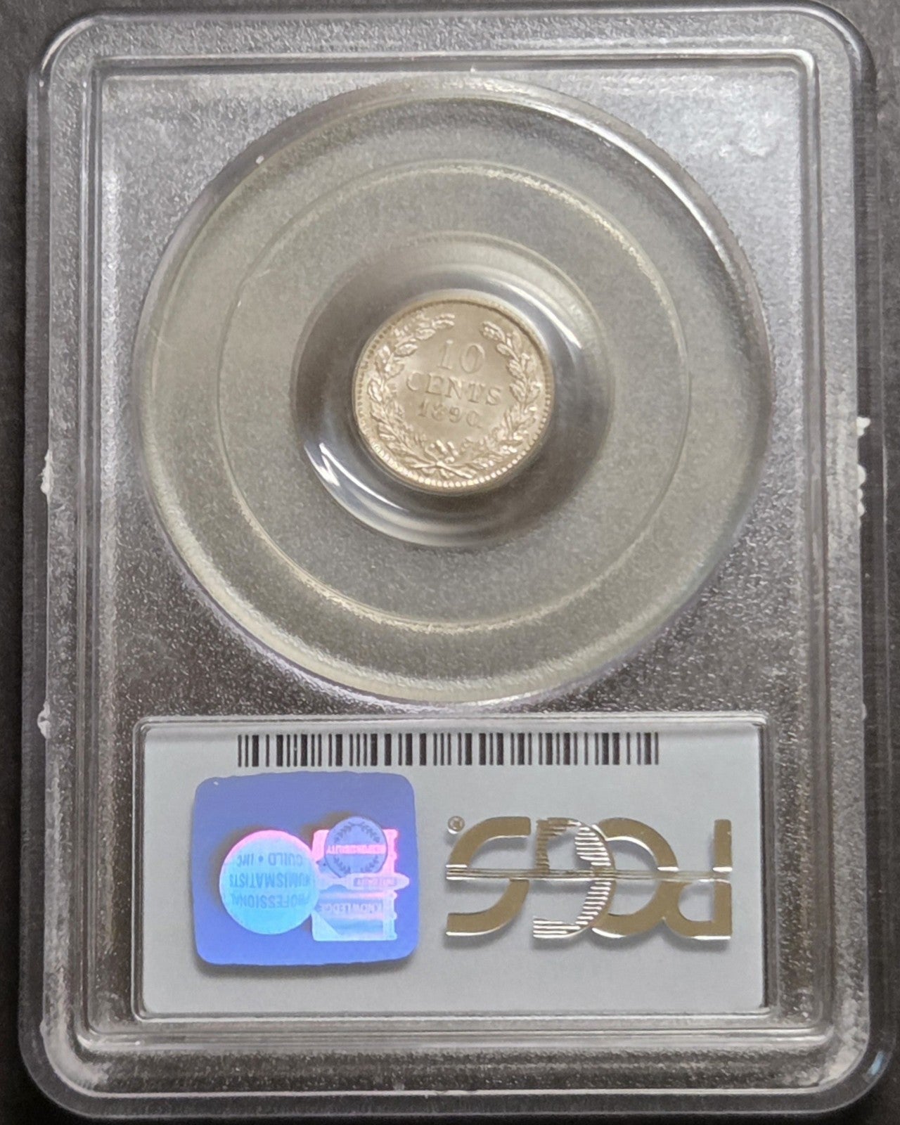 1890 Netherlands Dime, PCGS MS66