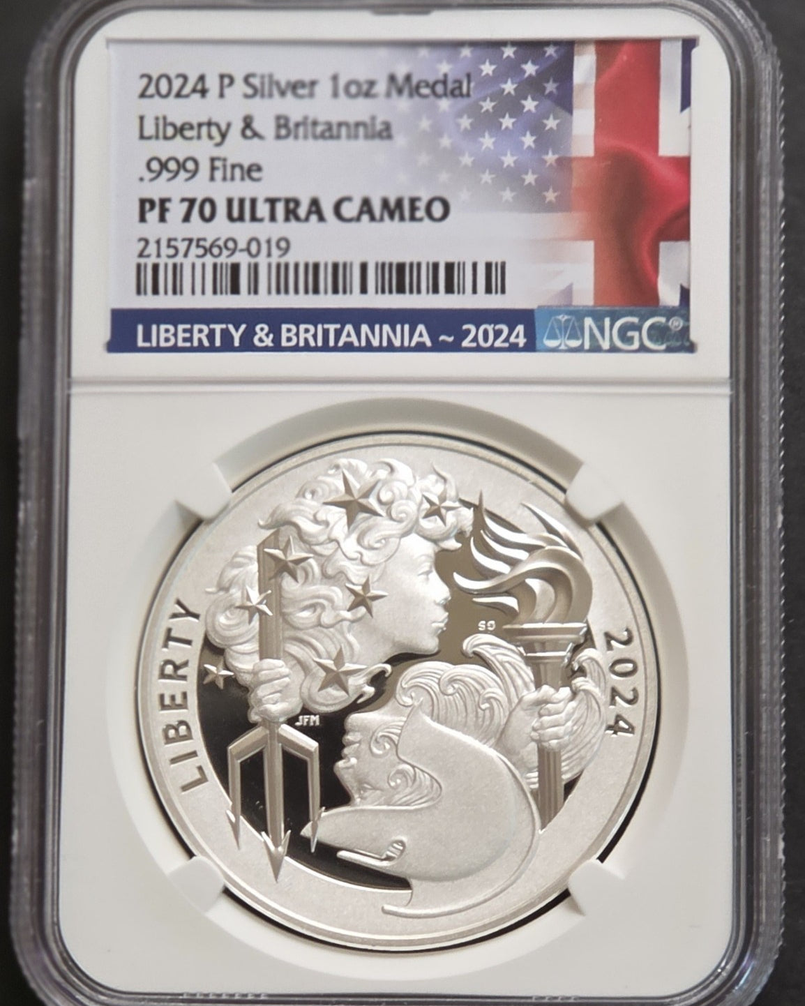 2024-P Liberty & Britannia Silver Medal, NGC PF70 UC