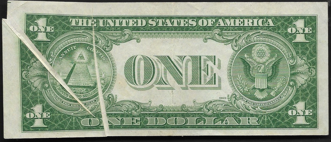 1935E Silver Certificate, XF, Gutter Fold Error