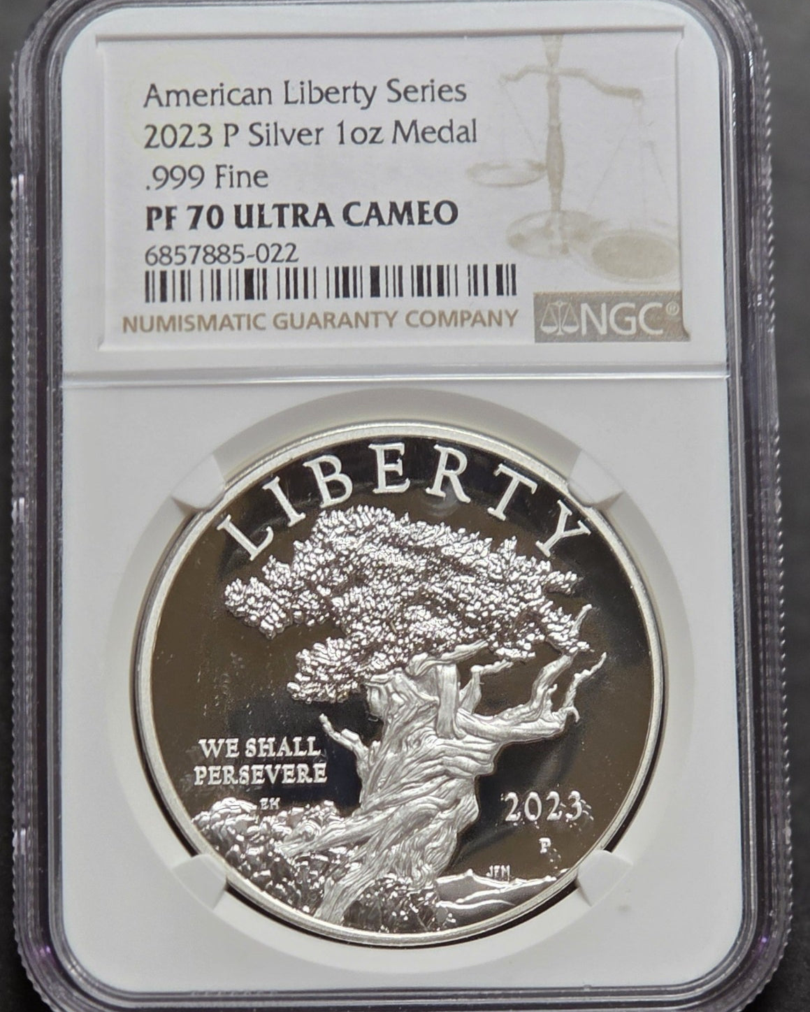 2023-P American Liberty 1 Oz. Silver Medal, NGC PF70 UC
