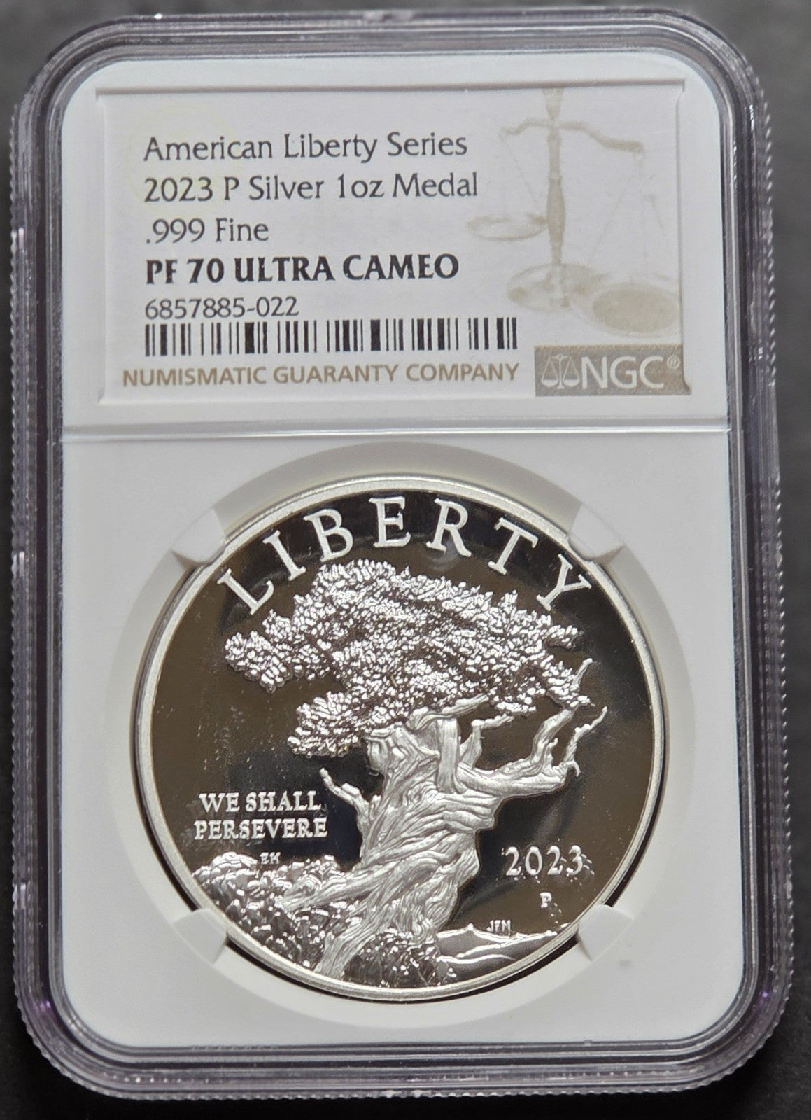 2023-P American Liberty 1 Oz. Silver Medal, NGC PF70 UC