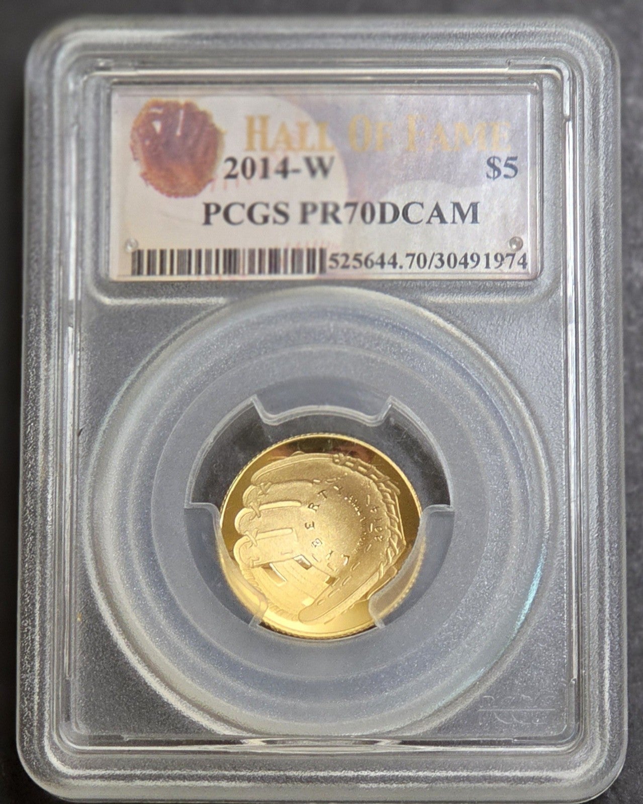 2014-W $5 Gold Baseball Hall of Fame, PCGS PR70 DCAM