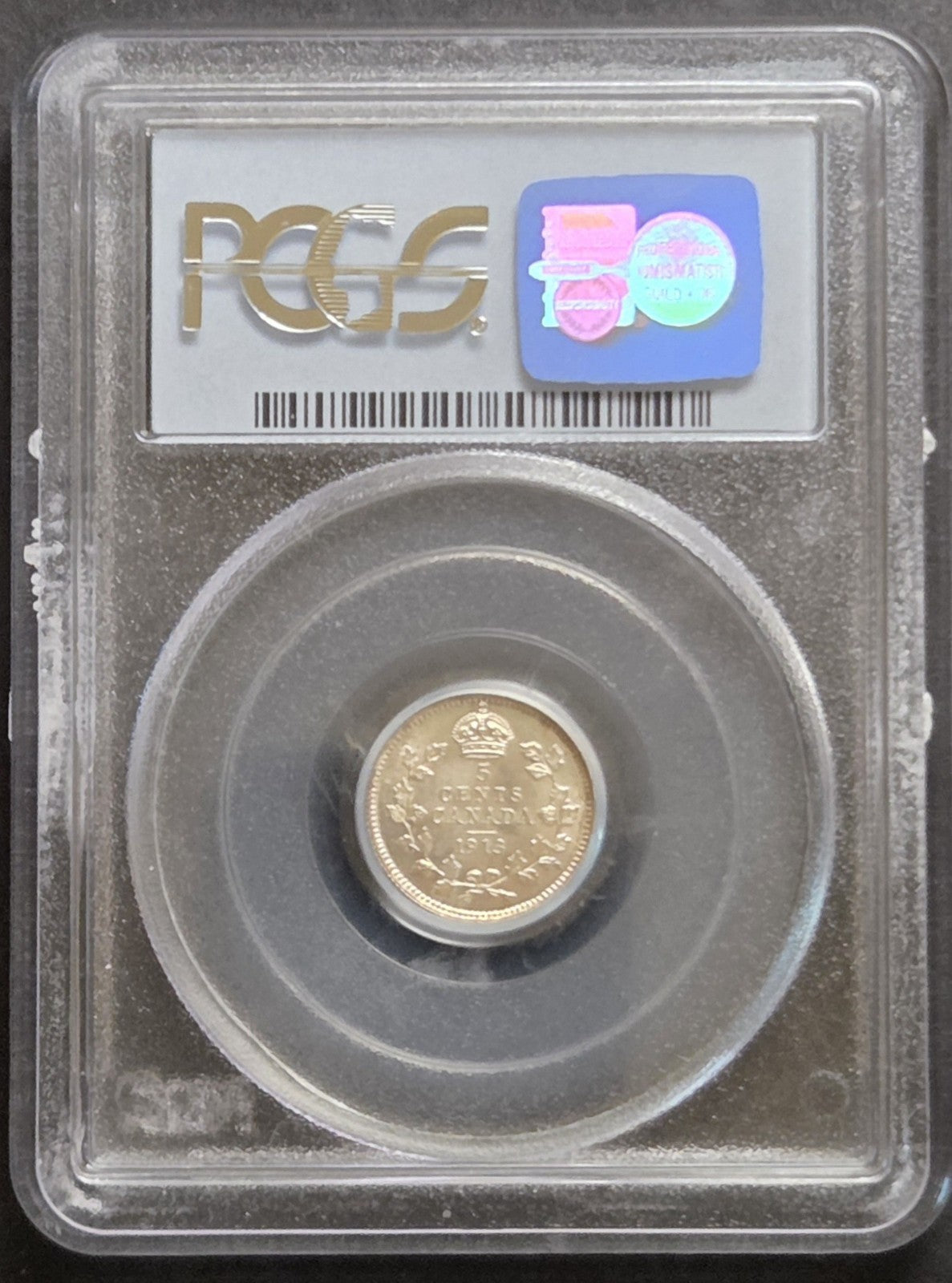 1913 Canada Five Cents, PCGS MS65