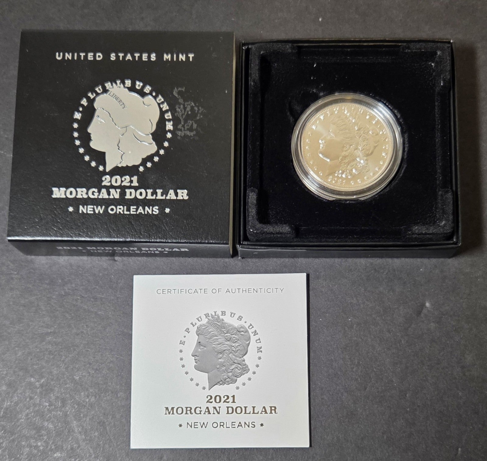 2021-O Morgan Dollar, Uncirculated w/Box & COA