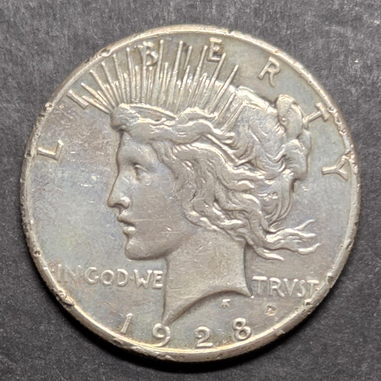 1928 Peace Dollar, Fine, Cleaned