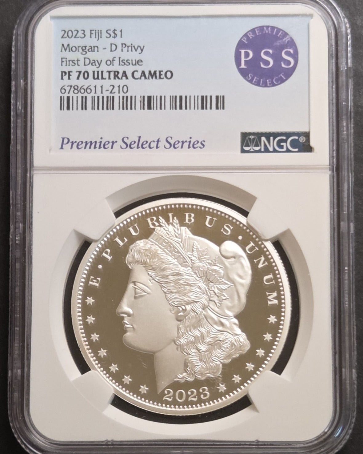 2023 Fiji $1 Morgan, D Privy, NGC PF70 UC