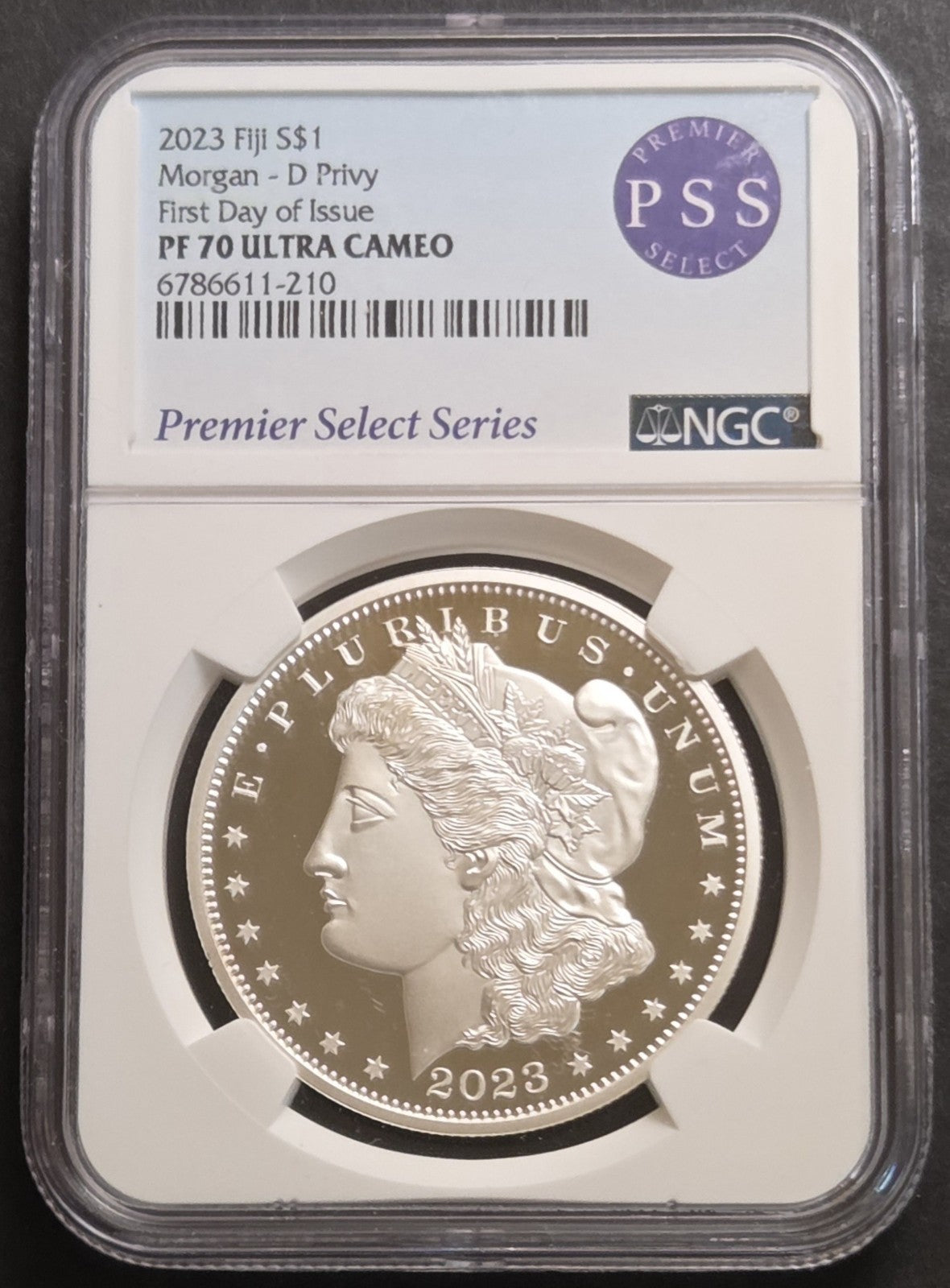 2023 Fiji $1 Morgan, D Privy, NGC PF70 UC