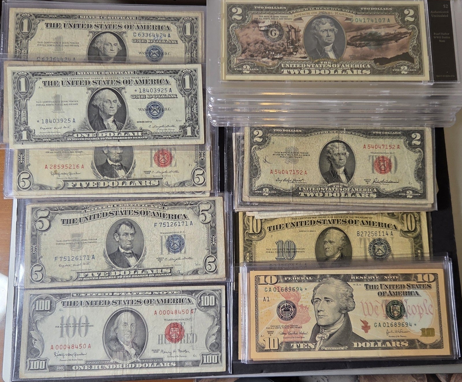 Large Lot of U.S. Paper Money, Assorted Denominations, Good to Unc.